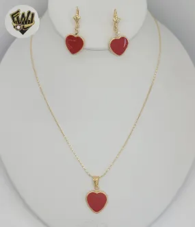 (1-6089) Gold Laminate - Alternative Link Heart Set - BGF