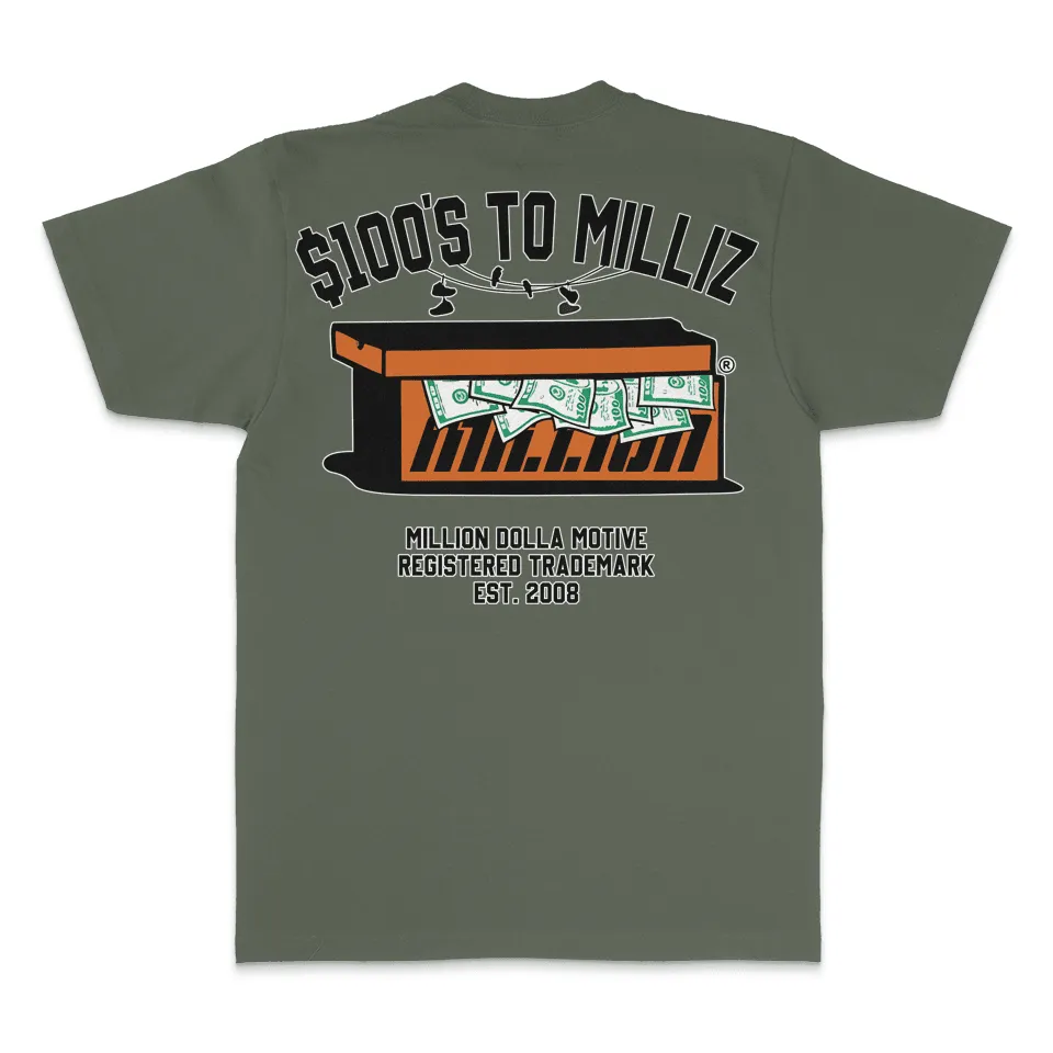 100's to Milliz - Olive T-Shirt