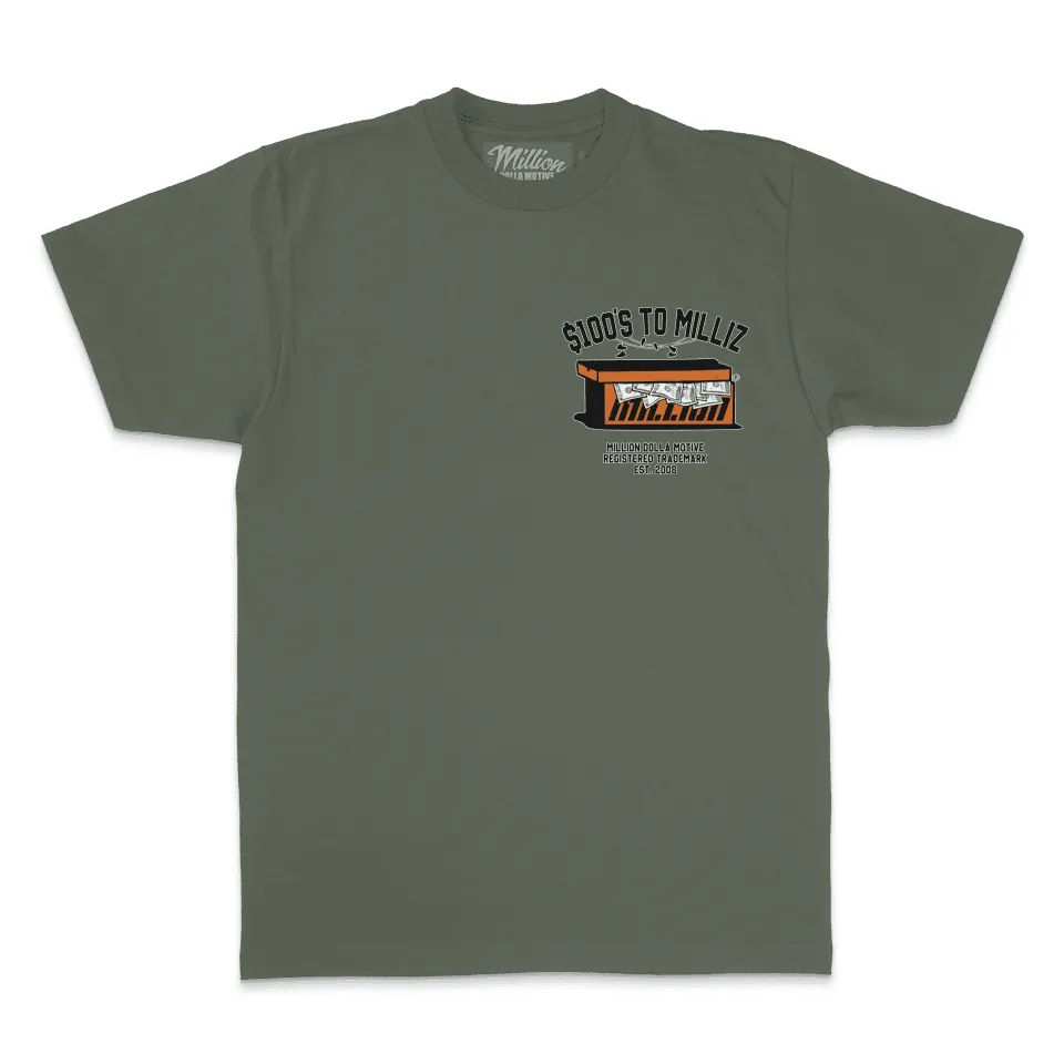 100's to Milliz - Olive T-Shirt