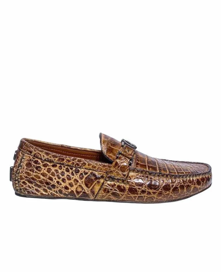 11VLPLP - Cuadra earth casual fashion alligator driving loafers for men