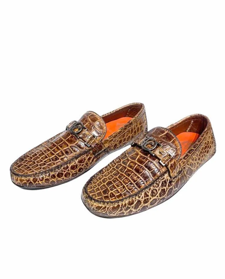 11VLPLP - Cuadra earth casual fashion alligator driving loafers for men