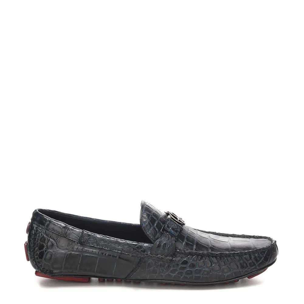 11VLPLP - Cuadra petroleum casual fashion alligator driving moccasins for men