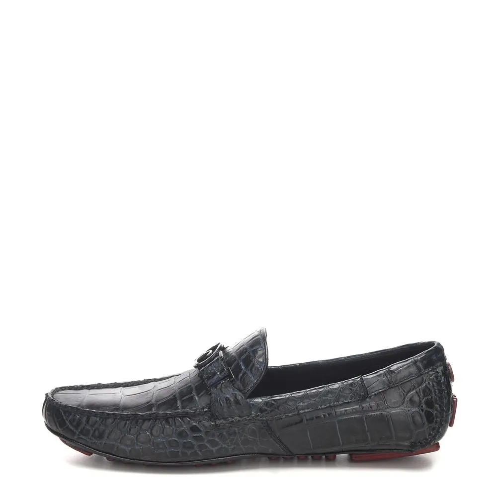 11VLPLP - Cuadra petroleum casual fashion alligator driving moccasins for men