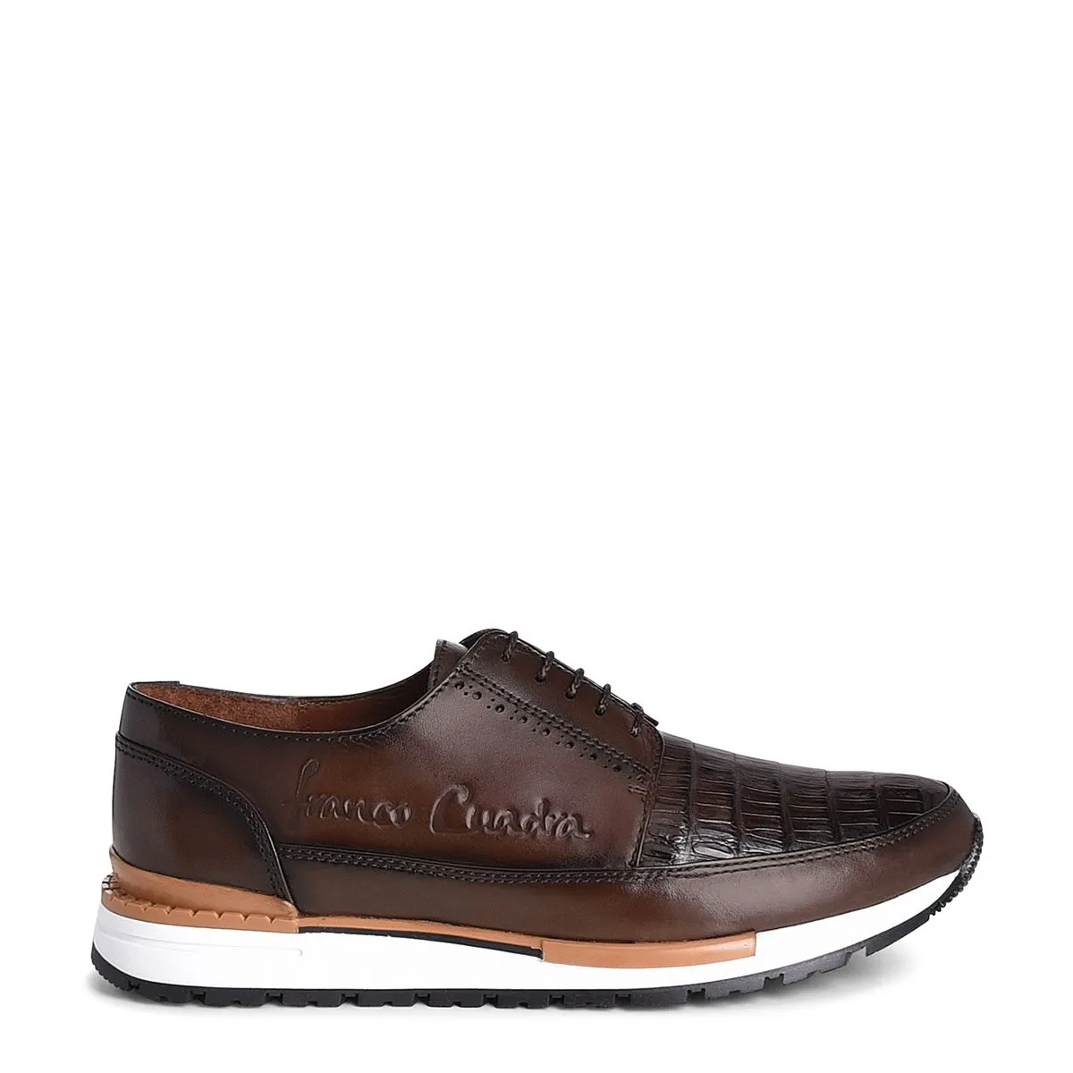 127CWTS - Cuadra chocolate casual fashion caiman derby sneakers for men