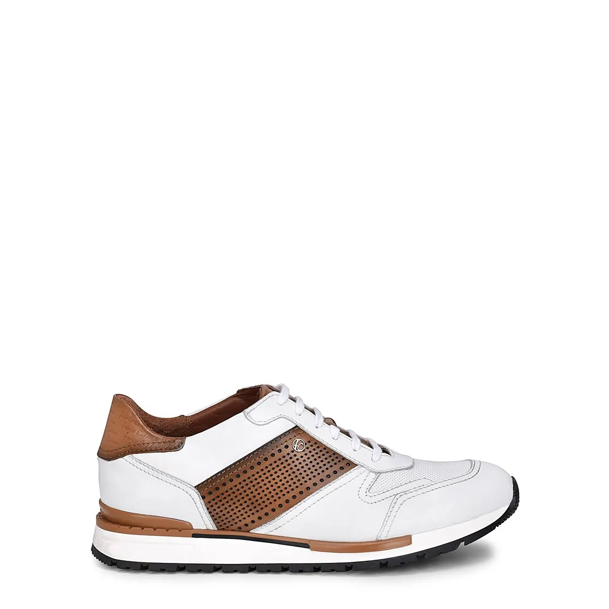 130KNTV - Cuadra white & brown casual fashion leather sneakers for men