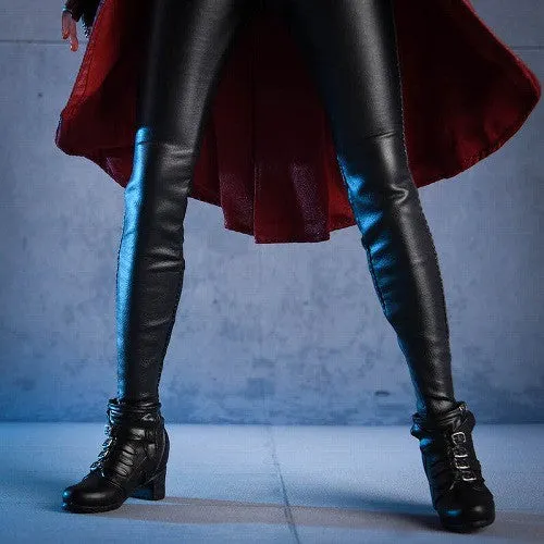 1:6 Female Custom Parts - High Heel Long Boots with Removable Gaiters Black / Brown suit Wanda Scarlet Witch