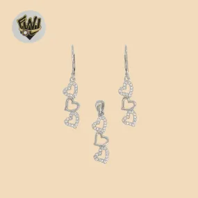 (2-6340) 925 Sterling Silver - Heart Set.