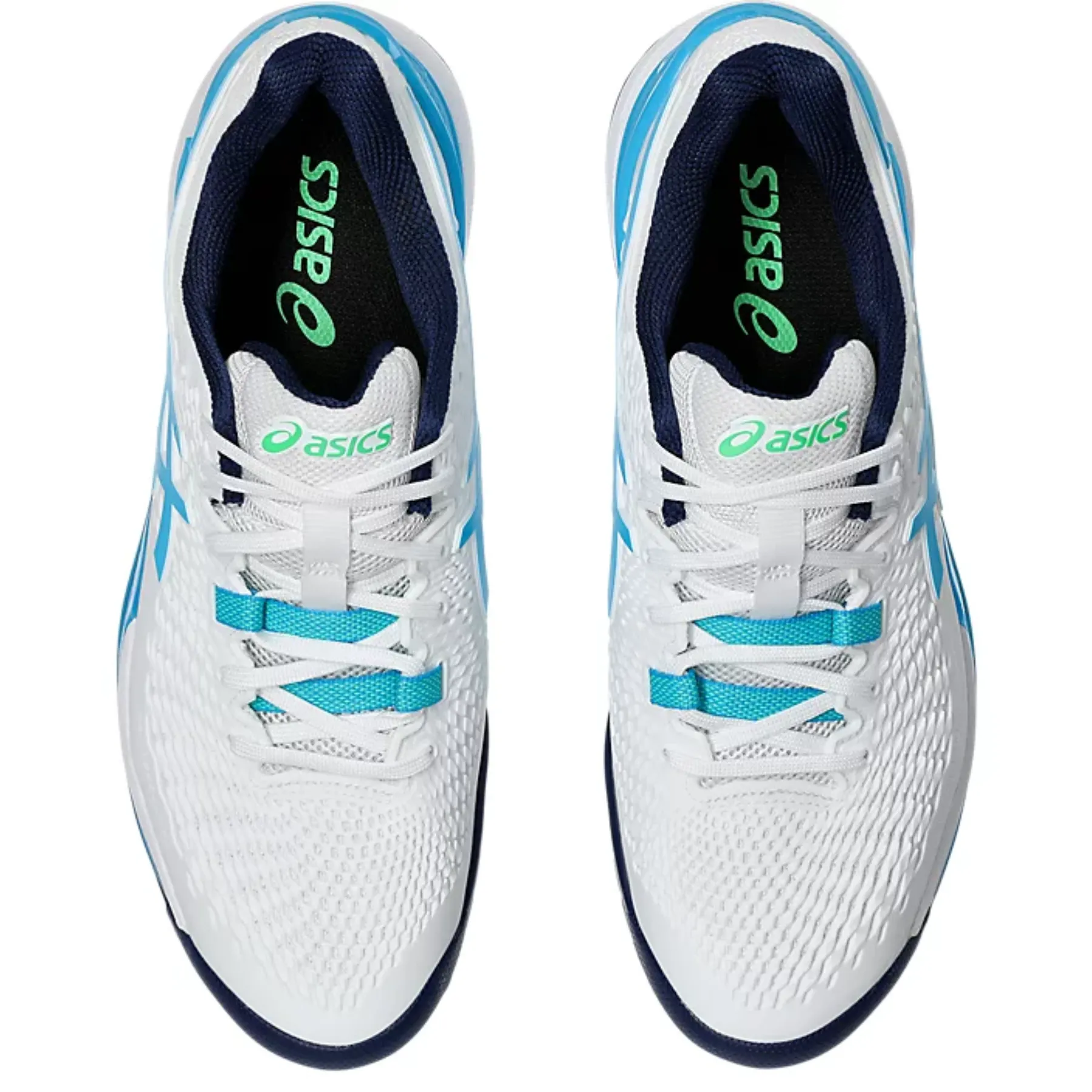 Asics Gel-Resolution 9 Men Tennis Shoes - White/Digital Aqua