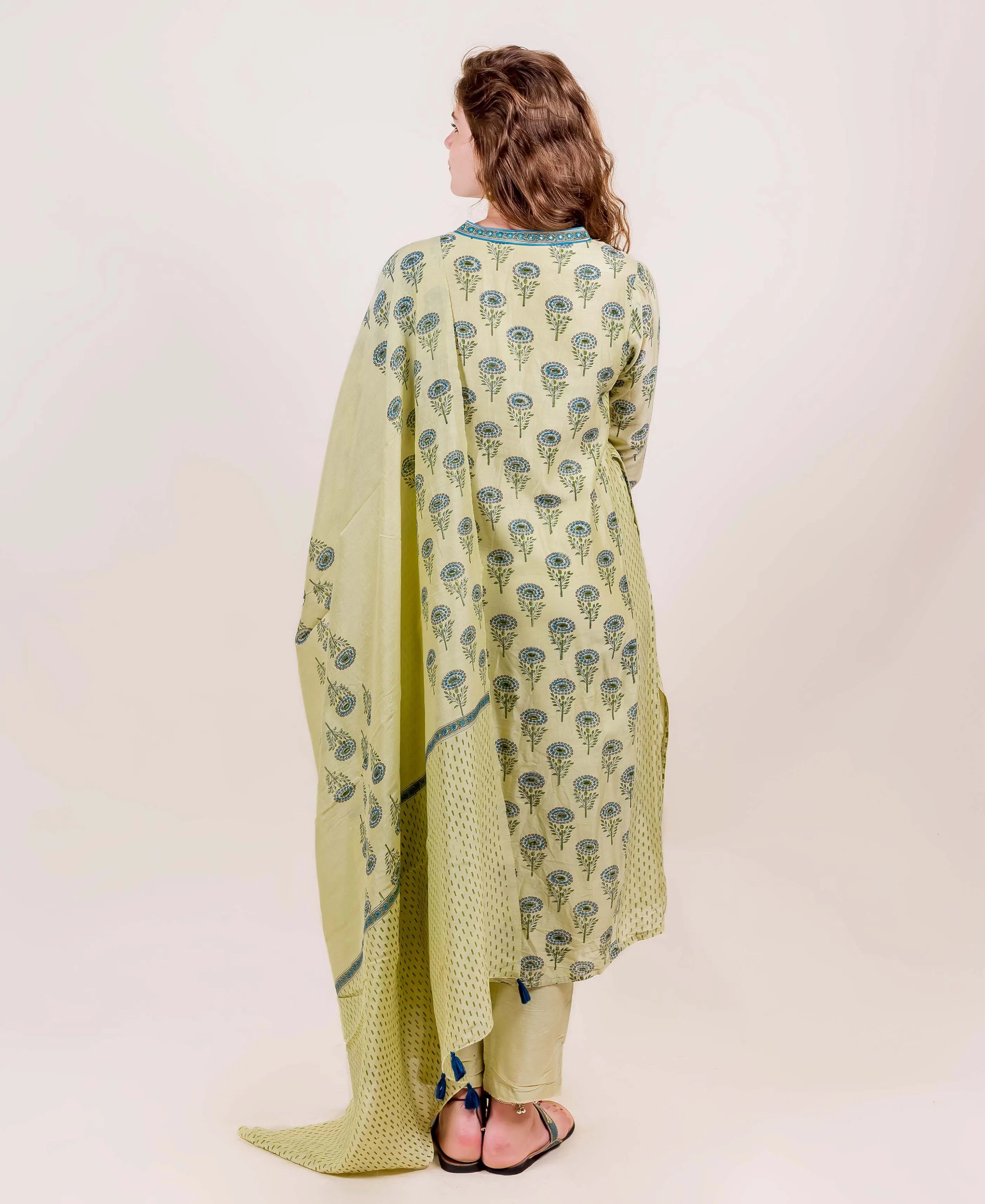 Bani Mint and Blue Chanderi Kurta