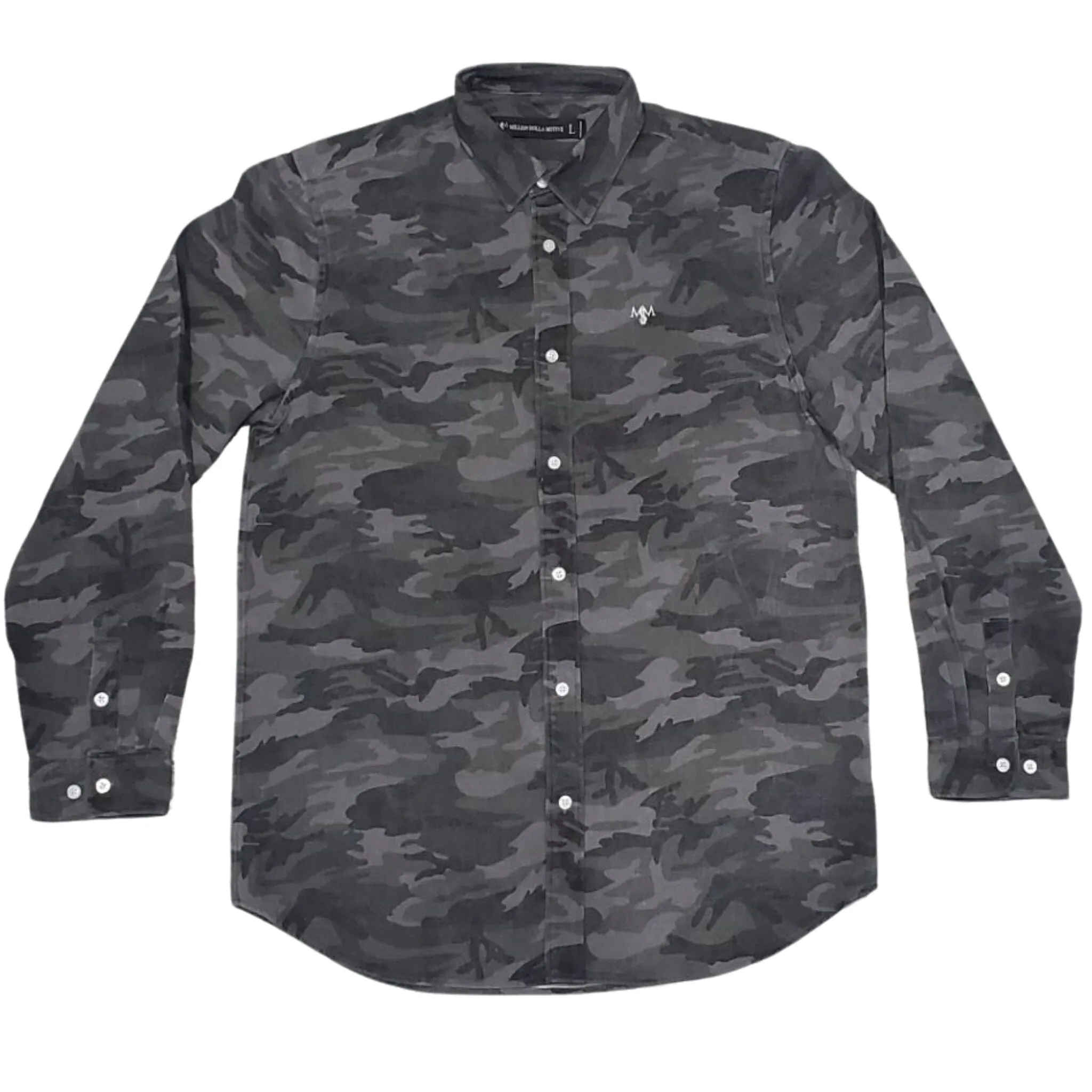 Be of God - Grey Camo Oxford Long Sleeve Shirt