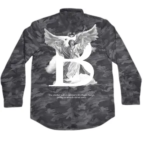 Be of God - Grey Camo Oxford Long Sleeve Shirt