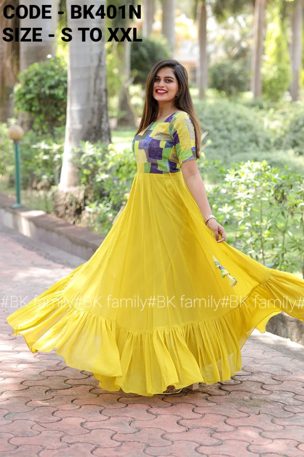 Beautiful Yellow Shade Anarkali Kurta in Georgette-TREND001YK