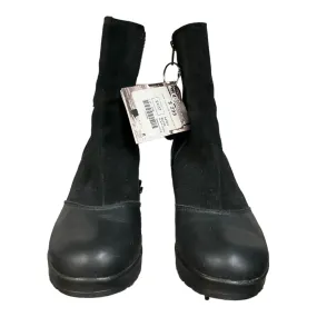 Black Boots Ankle Flats Cmb, Size 6