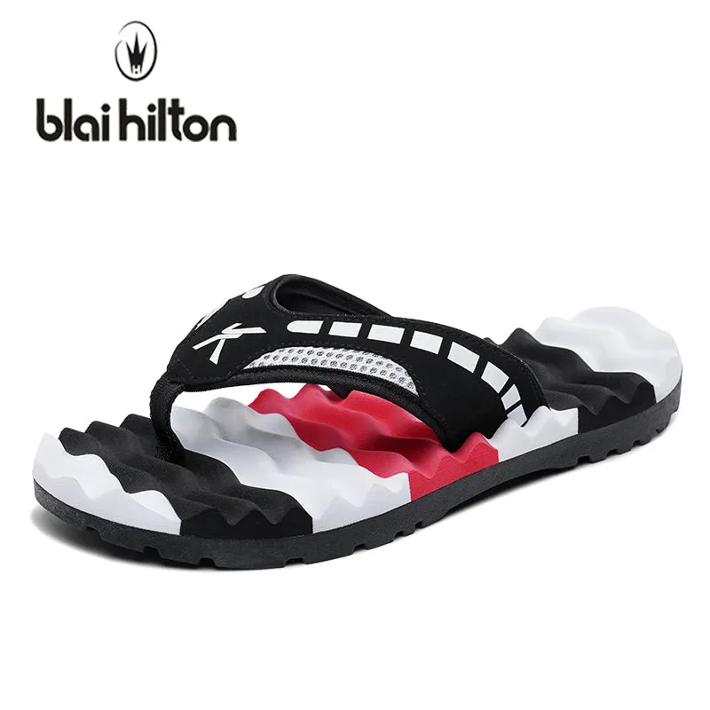 blaibilton 2018 Summer Mixed Colors Massage Beach Slippers Men Shoes Flip Flops Patchwork EVA Casual Outside Slipper Male Soft