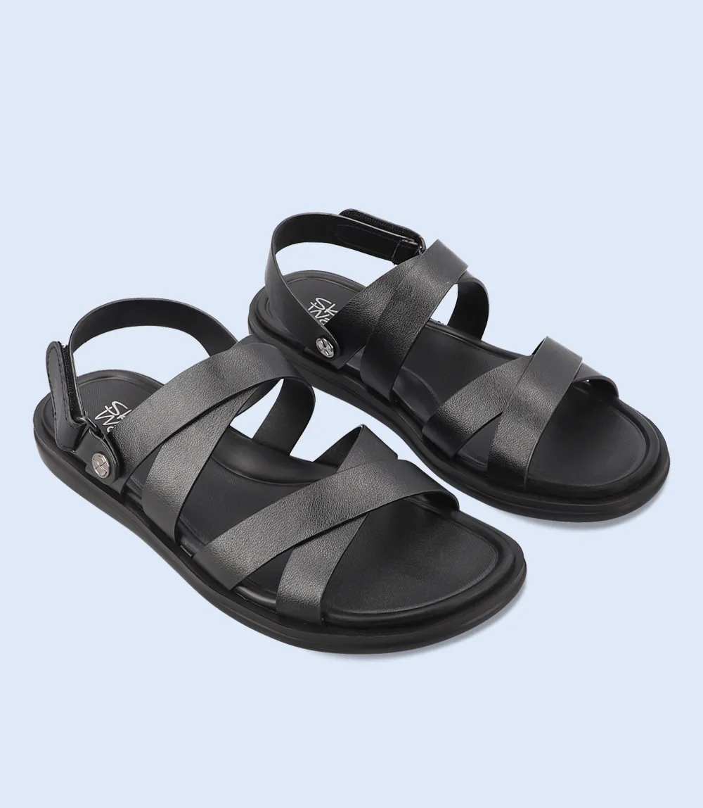 BM4443-BLACK-Men Comfort Sandal