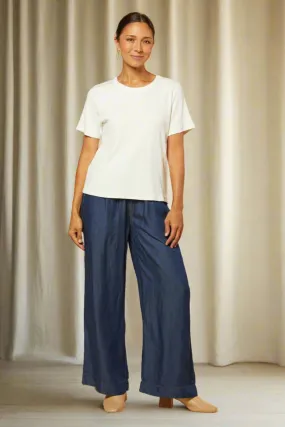 Breezy Relaxed Tencel Pant in Dark Wash