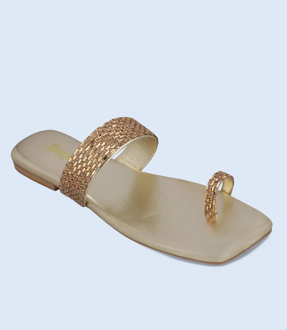 BW8744-DULL GOLD-Women Formal Chappal