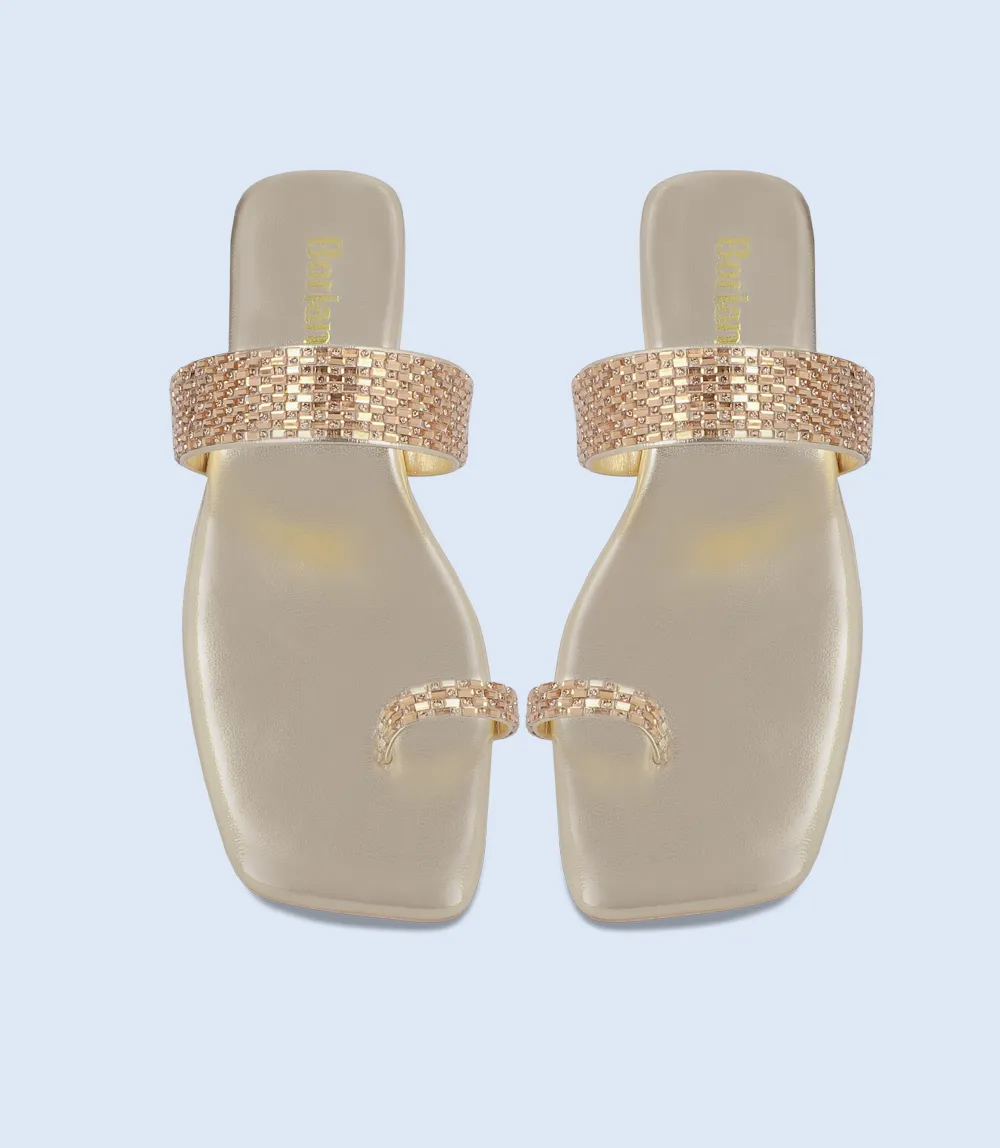 BW8744-DULL GOLD-Women Formal Chappal