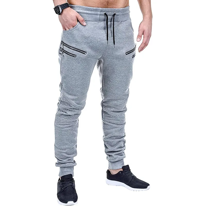 CASUAL MULTI ZIPPER DRAWSTRING JOGGER PANTS