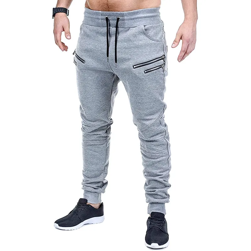 CASUAL MULTI ZIPPER DRAWSTRING JOGGER PANTS