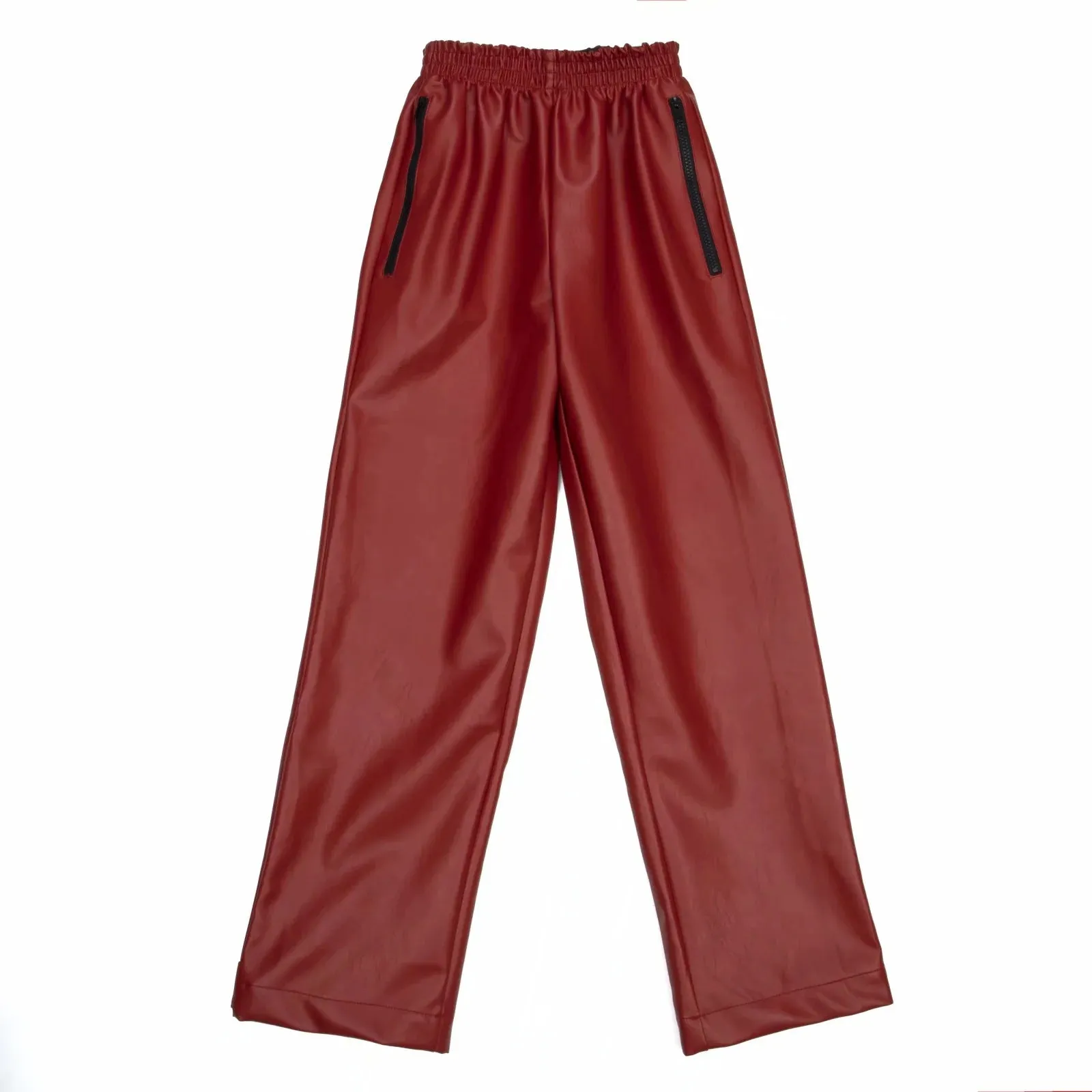 Casual Pocket Faux Leather Pants