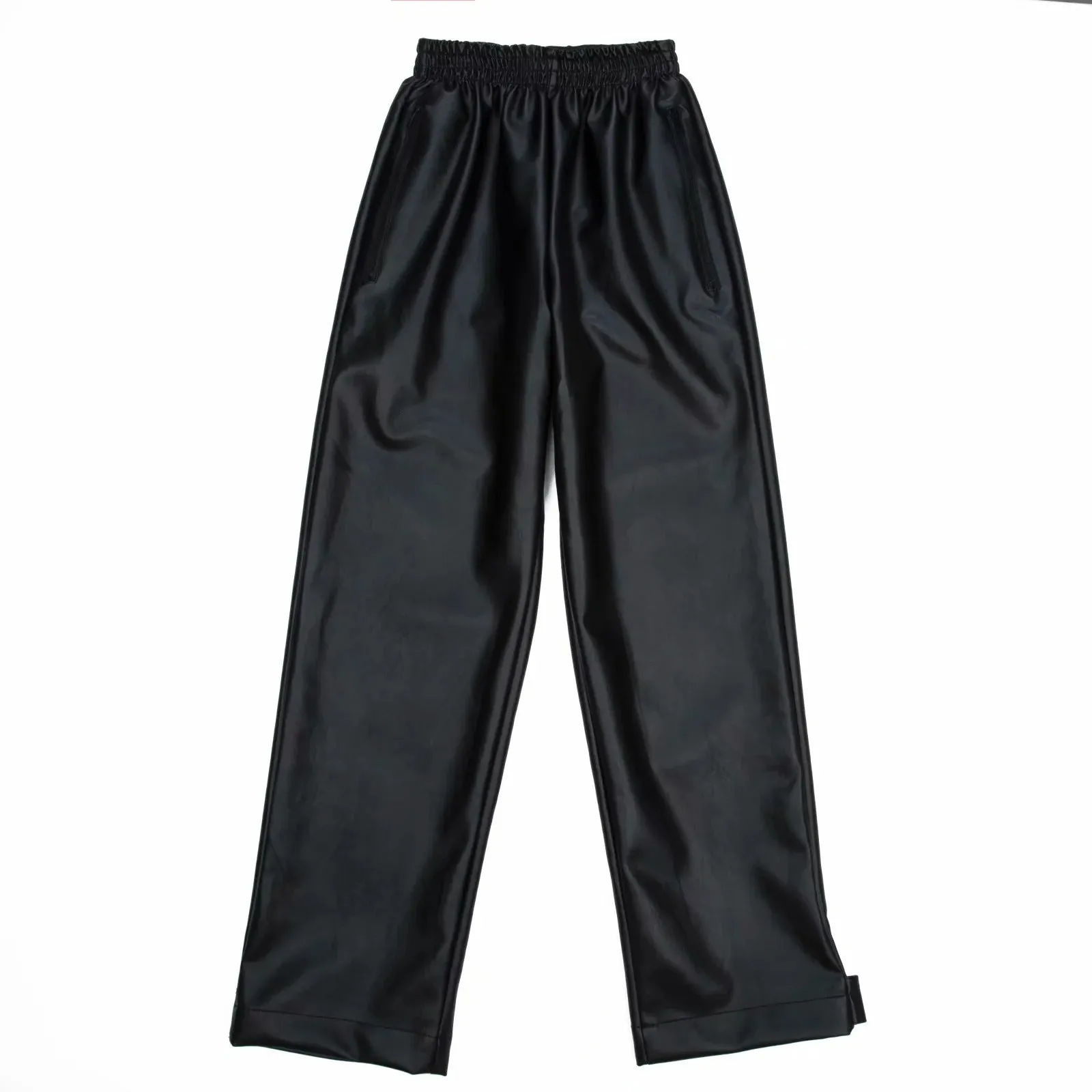 Casual Pocket Faux Leather Pants