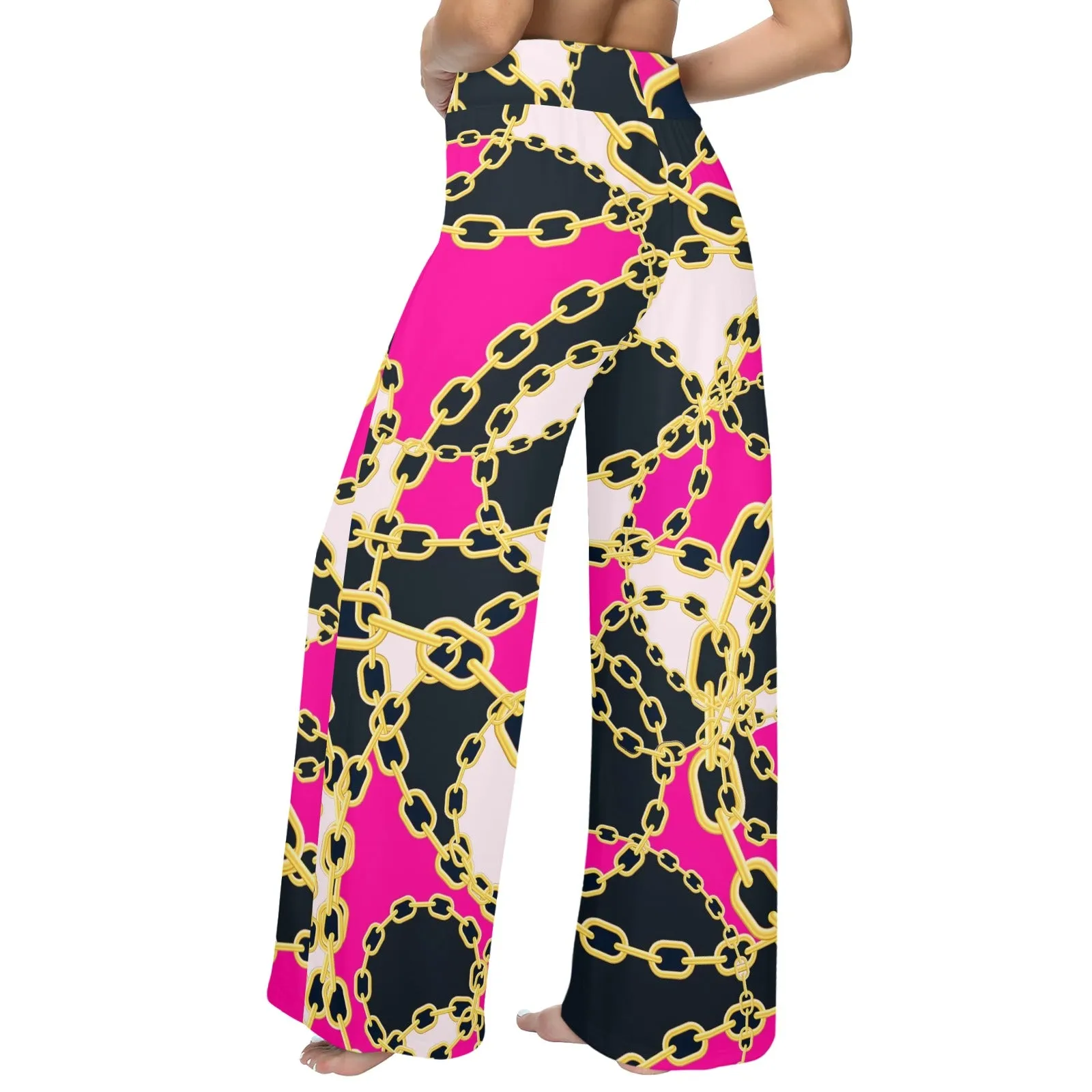 chained up 2 Women's Wide Leg Lounge Pants (Model L77)