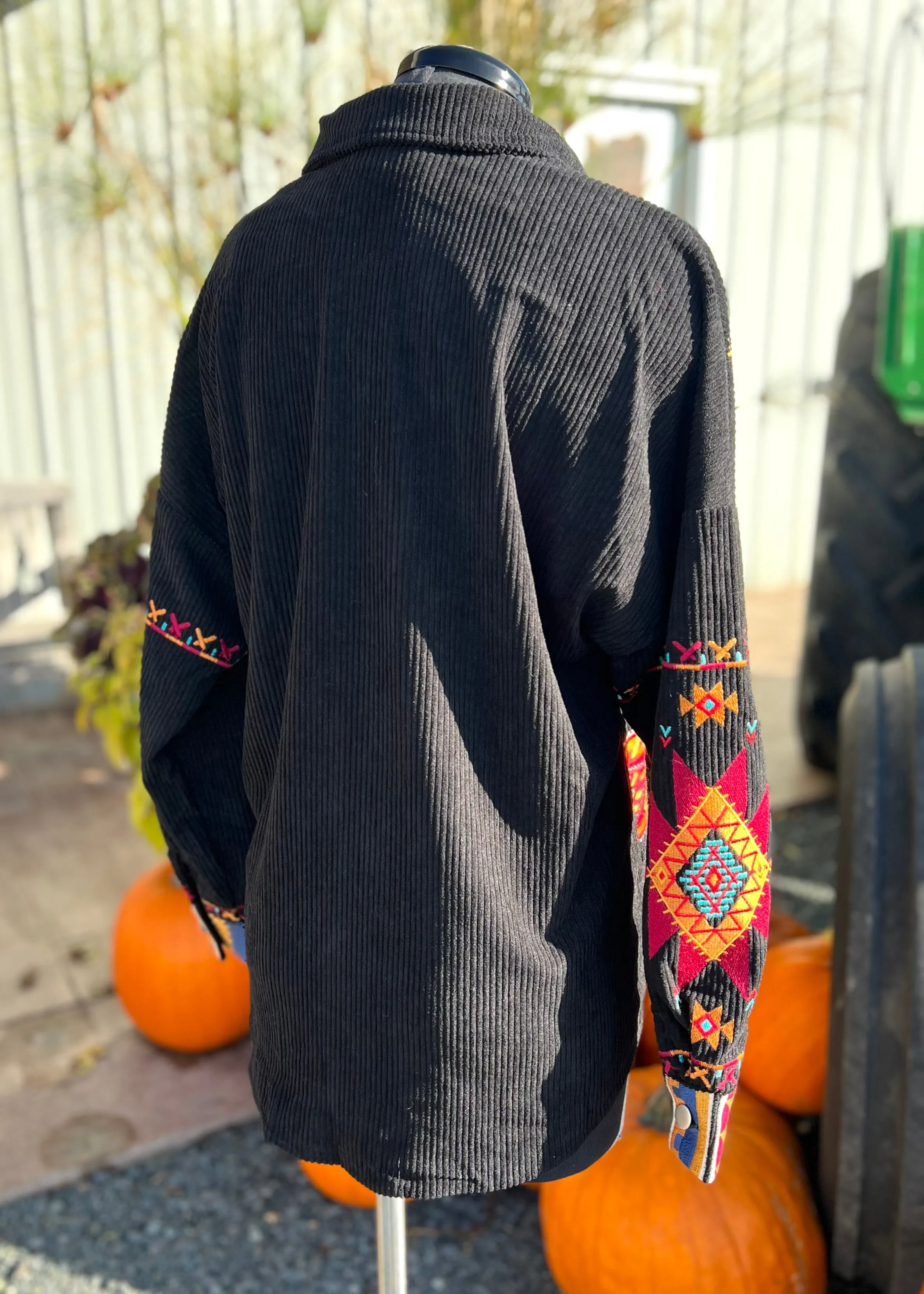 Corduroy Jacket with Southwest Embroidery