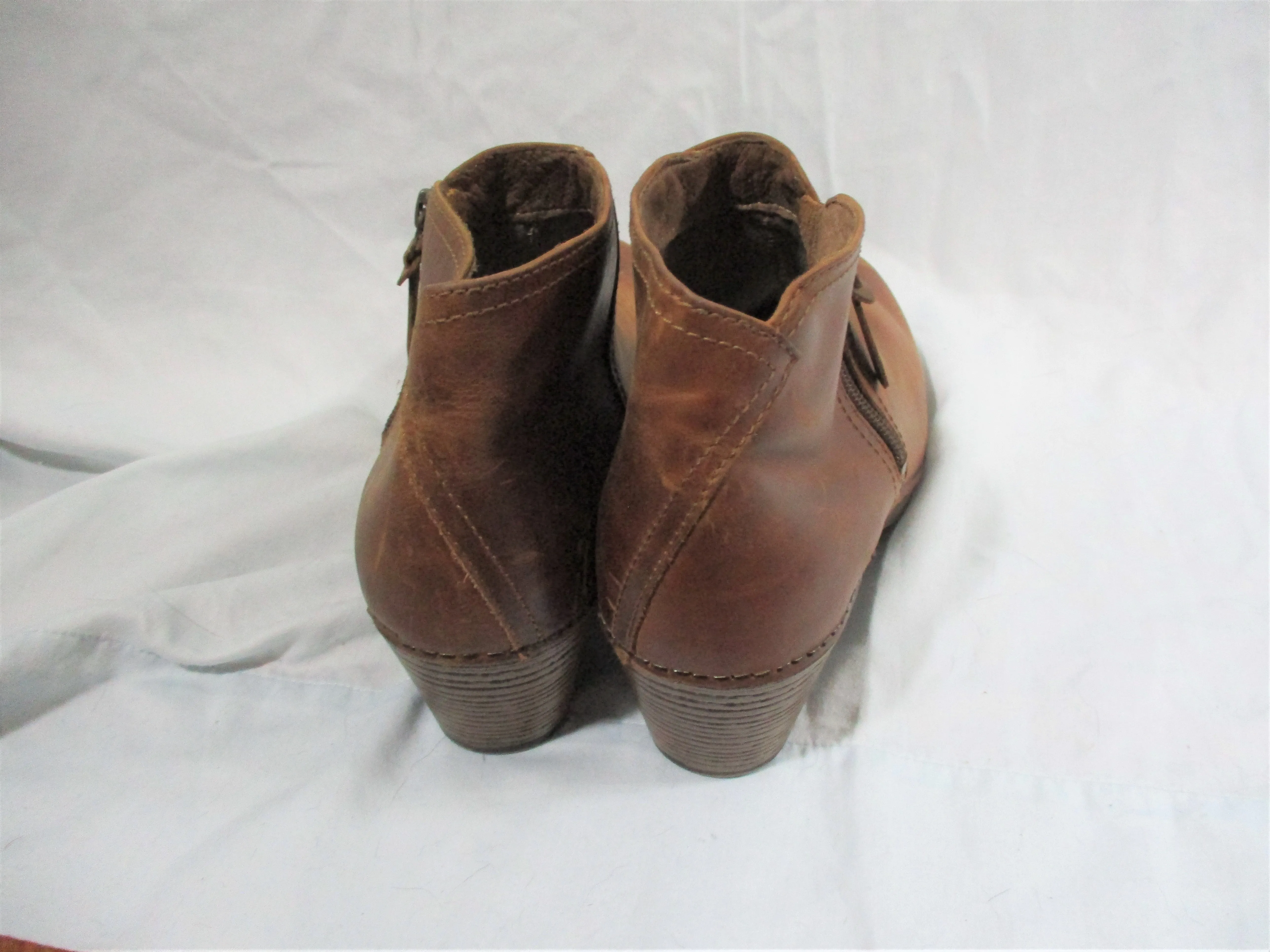 DANSKO Leather Booties Ankle Boots Shoes 40 BROWN Boho Hipster