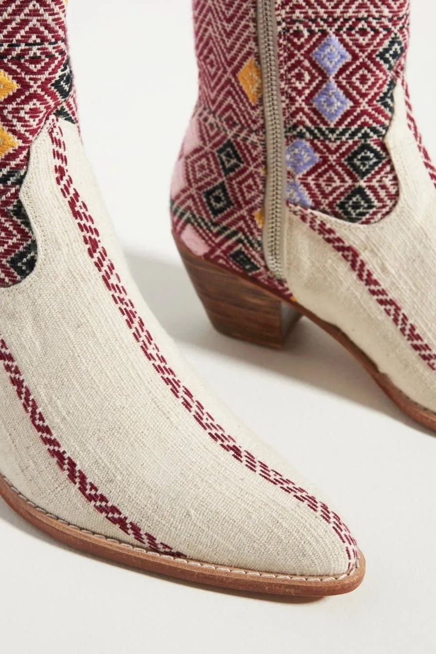 DIAMOND EMBROIDERED WESTERN BOOTS X ANTHROPOLOGIE