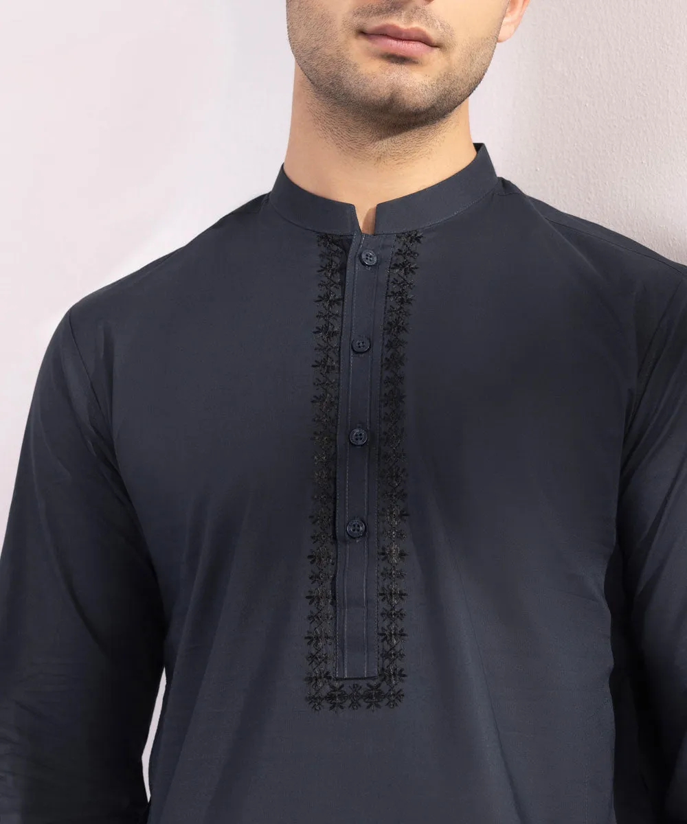 Embroidered Cotton Dobby Kurta