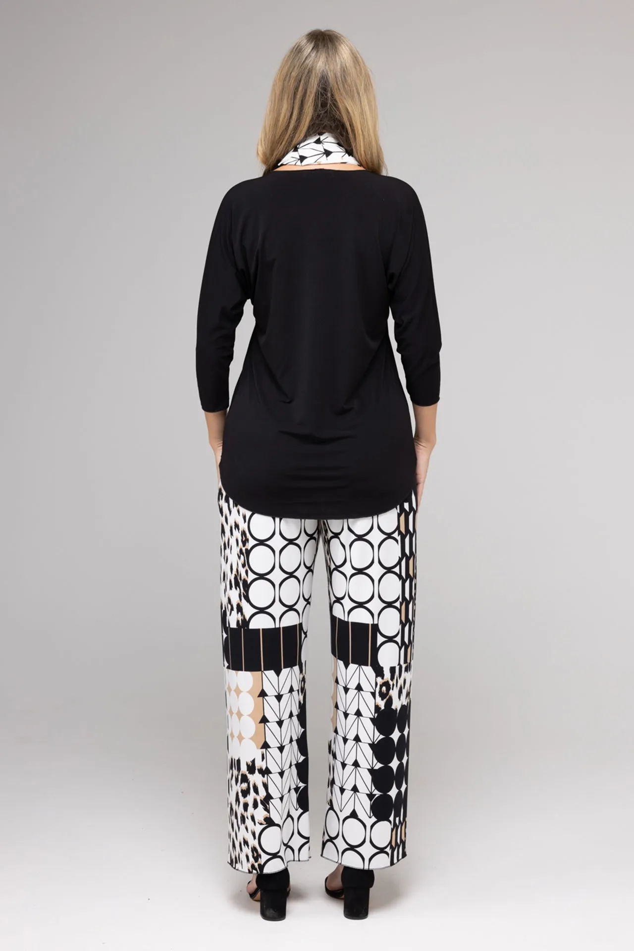 Giraffe Wide Leg Jersey Palazzo Pants