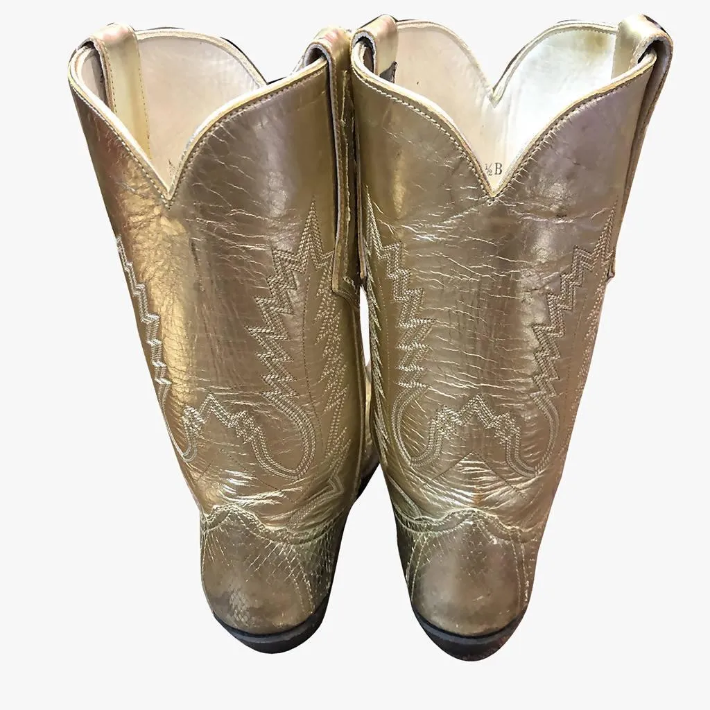 Gold Cowboy Boots | Size US 6.5