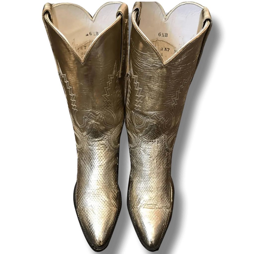 Gold Cowboy Boots | Size US 6.5