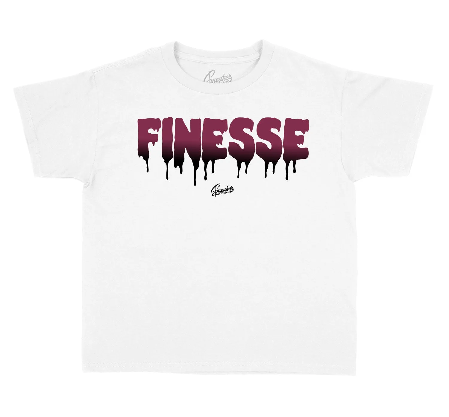 Kids Burgundy 8 Shirt - Finesse - White