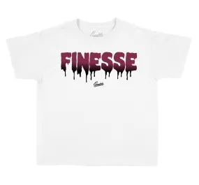 Kids Burgundy 8 Shirt - Finesse - White