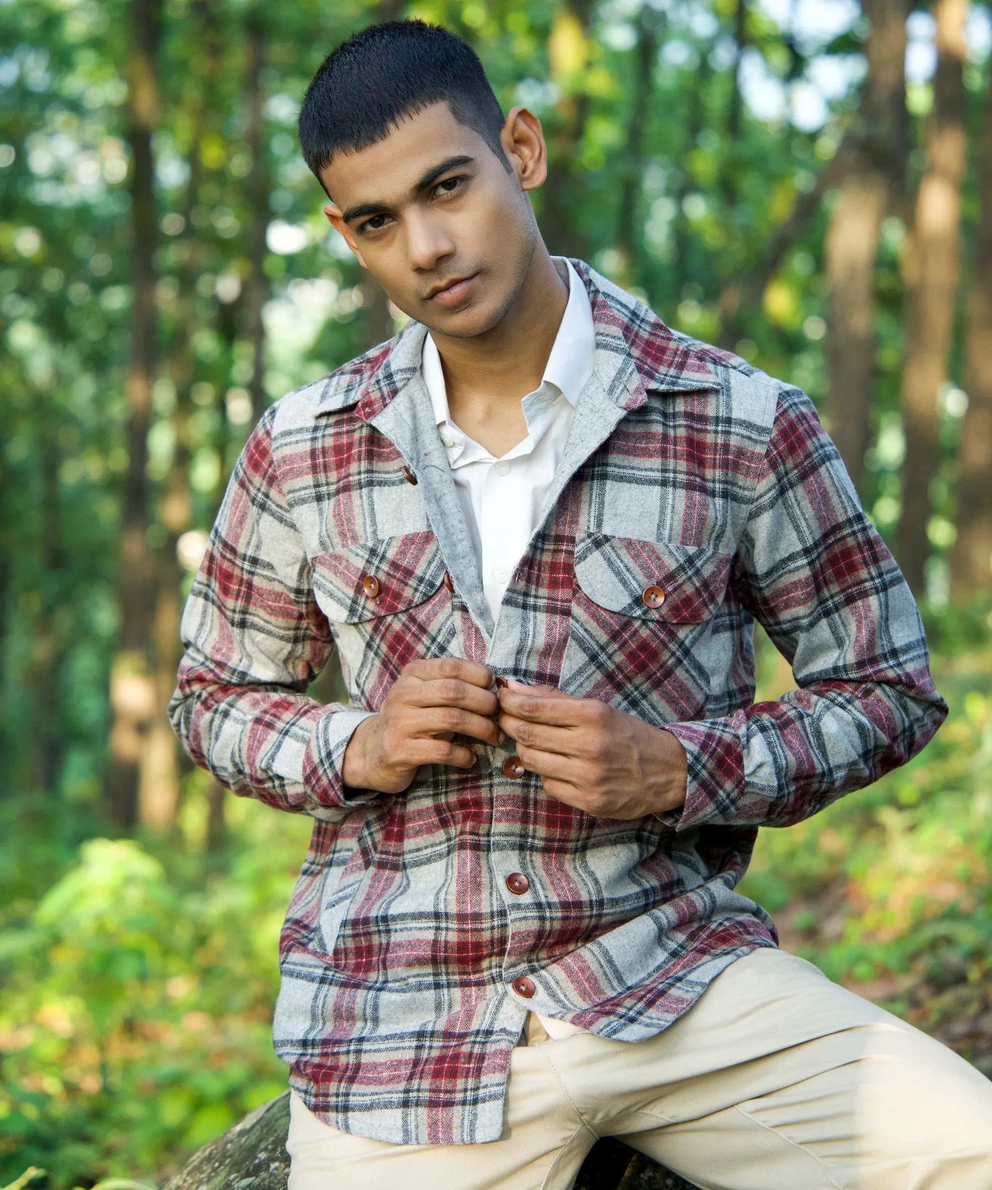 Maroon Woollen Overshirt