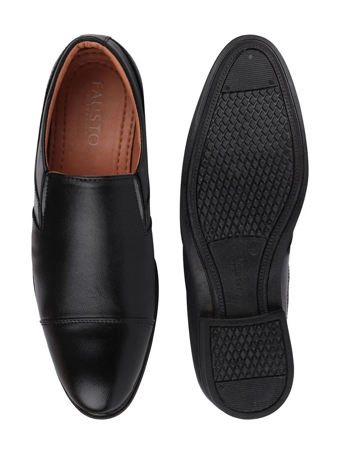 Men Black Formal Slip-On Shoes