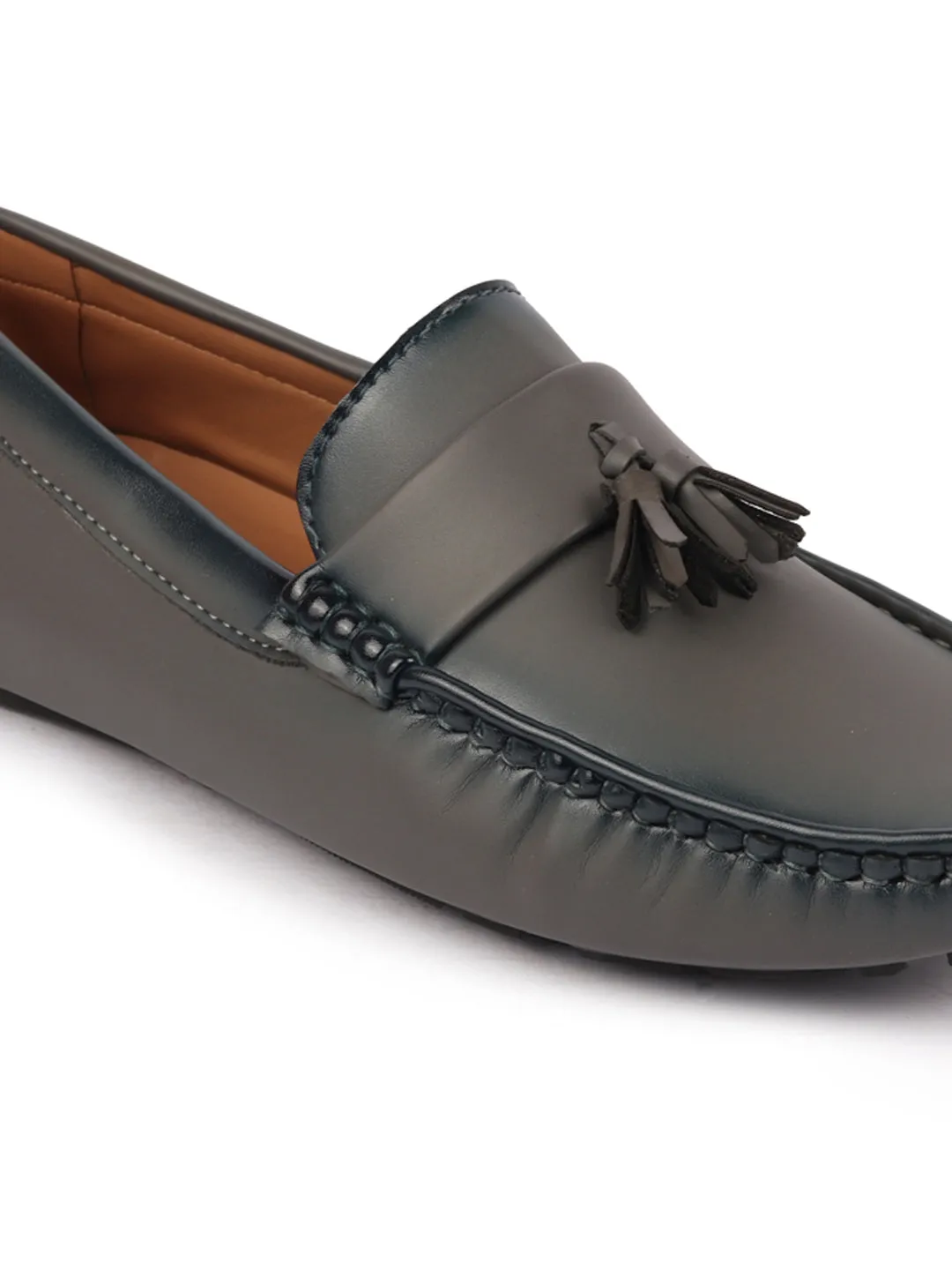 Men Grey Driving Outdoor Tassel Loafer and Moccasin Shoes