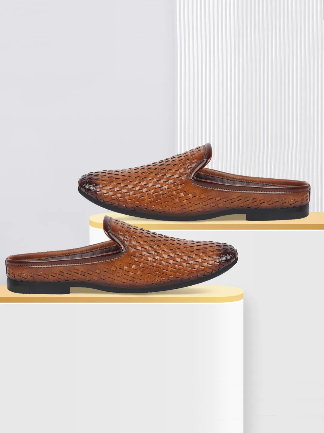 Men Tan Ethnic Slip-On Jutis and Mojaris