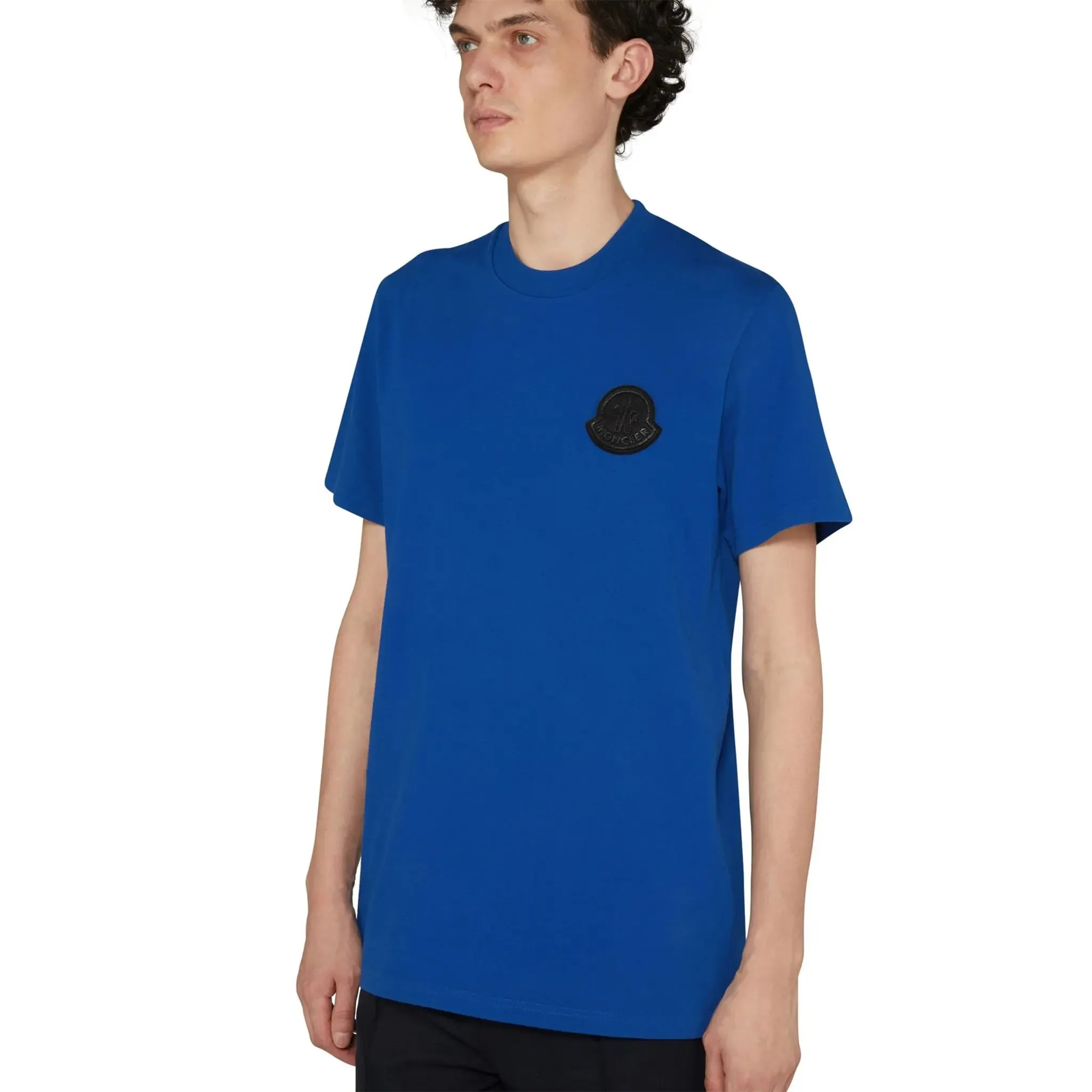 Moncler SN44 Patched Logo Short Sleeve Blue T Shirt