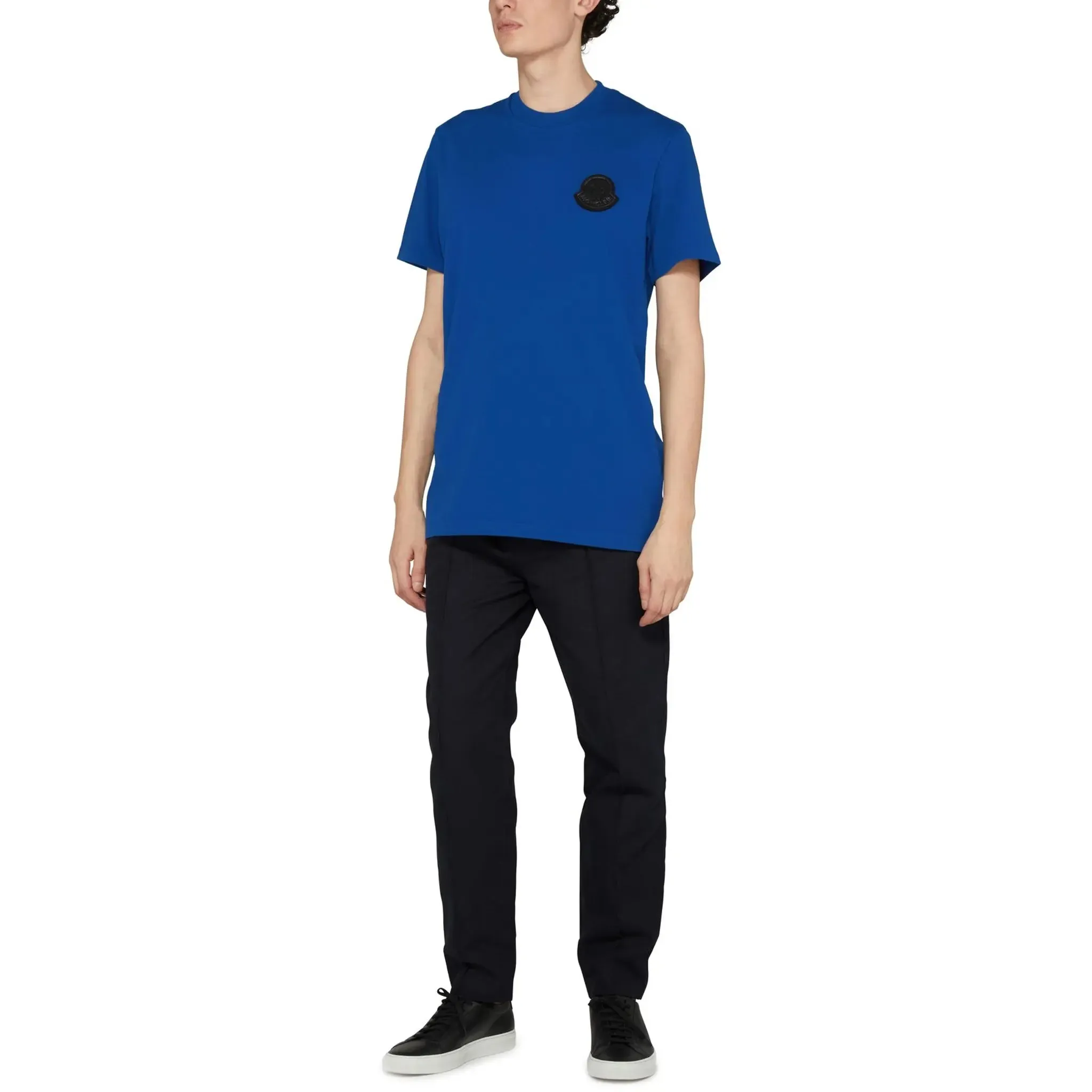 Moncler SN44 Patched Logo Short Sleeve Blue T Shirt