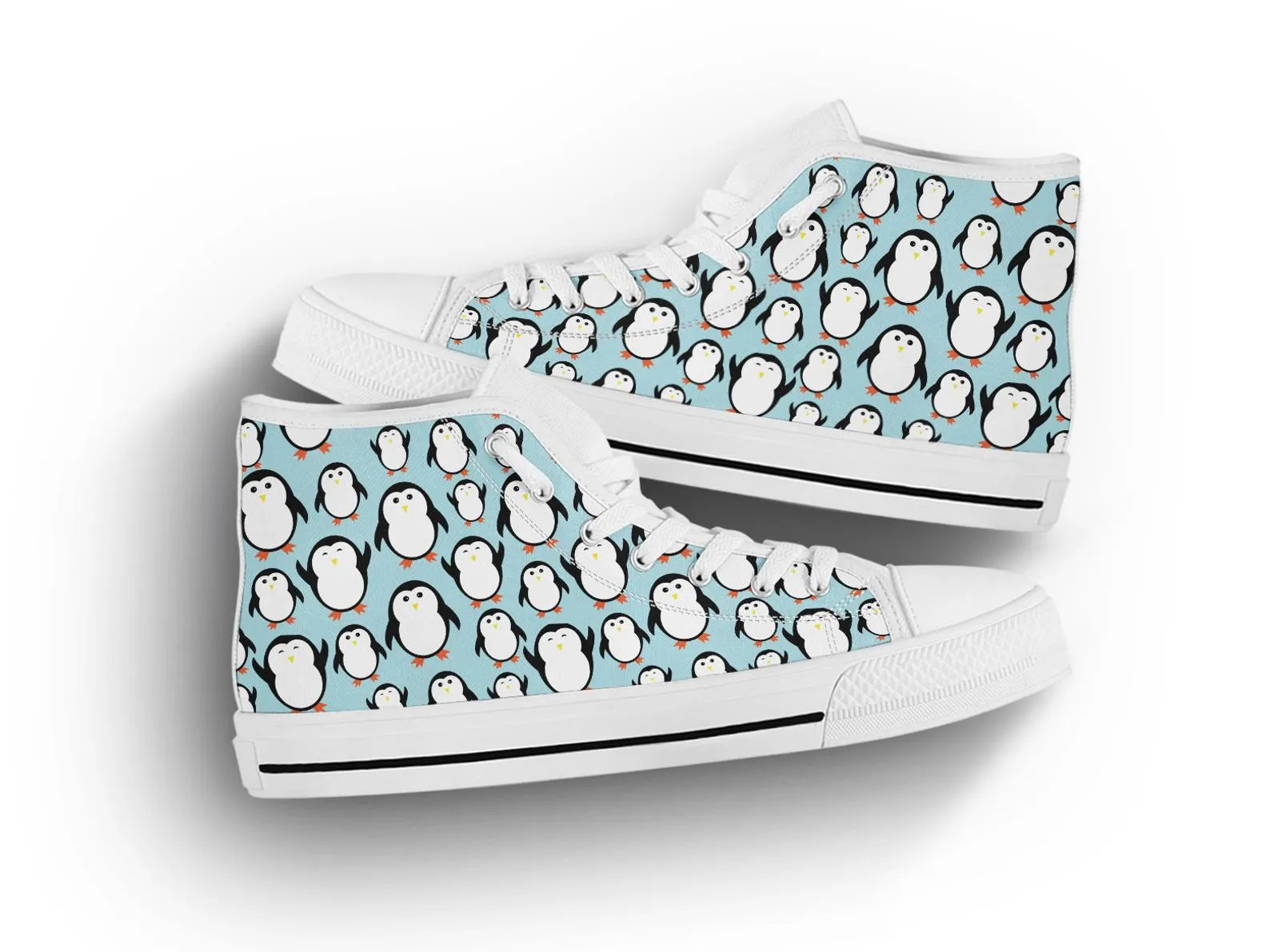 Penguin Lover Shoes Penguin Sneakers Cute Shoes Penguin Lover Gifts Custom High Top Converse Style Sneakers For Adults Women & Men