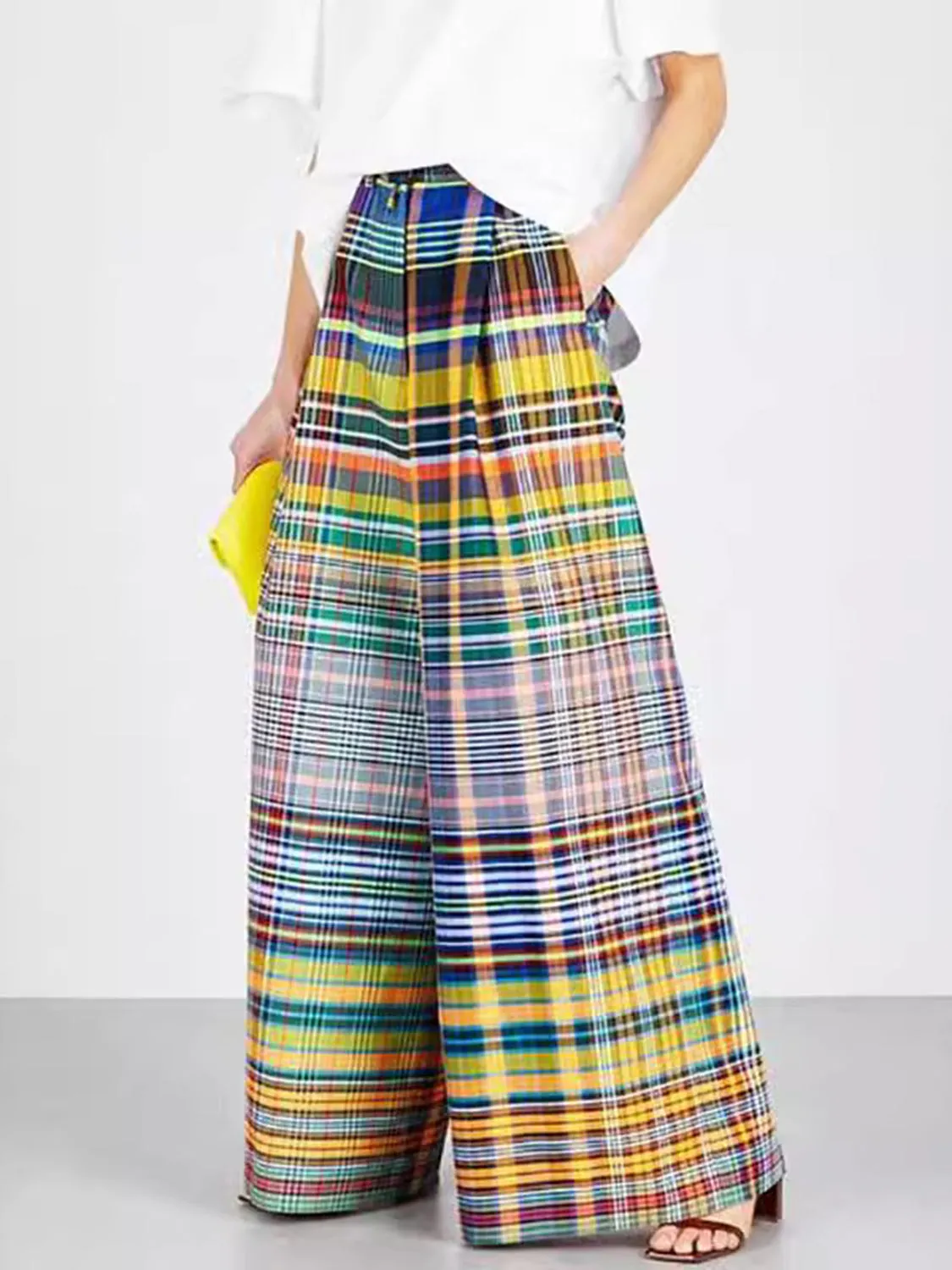 Plaid  Palazzo  Pants