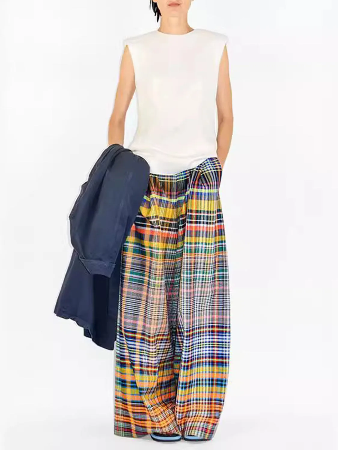 Plaid  Palazzo  Pants