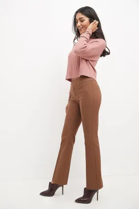 Pull-on bootcut work pants