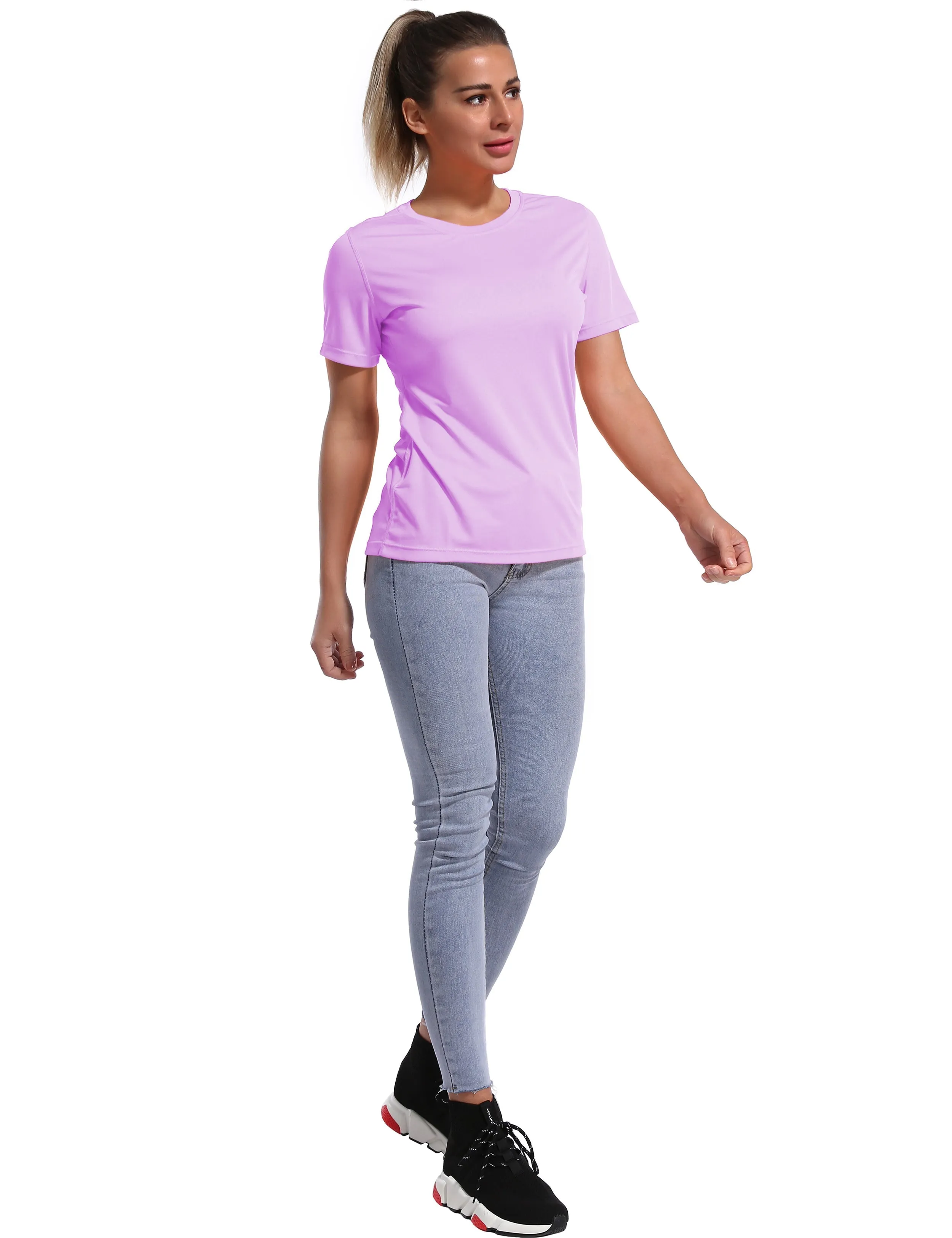 Short Sleeve Athletic Shirts purple_yogastudio