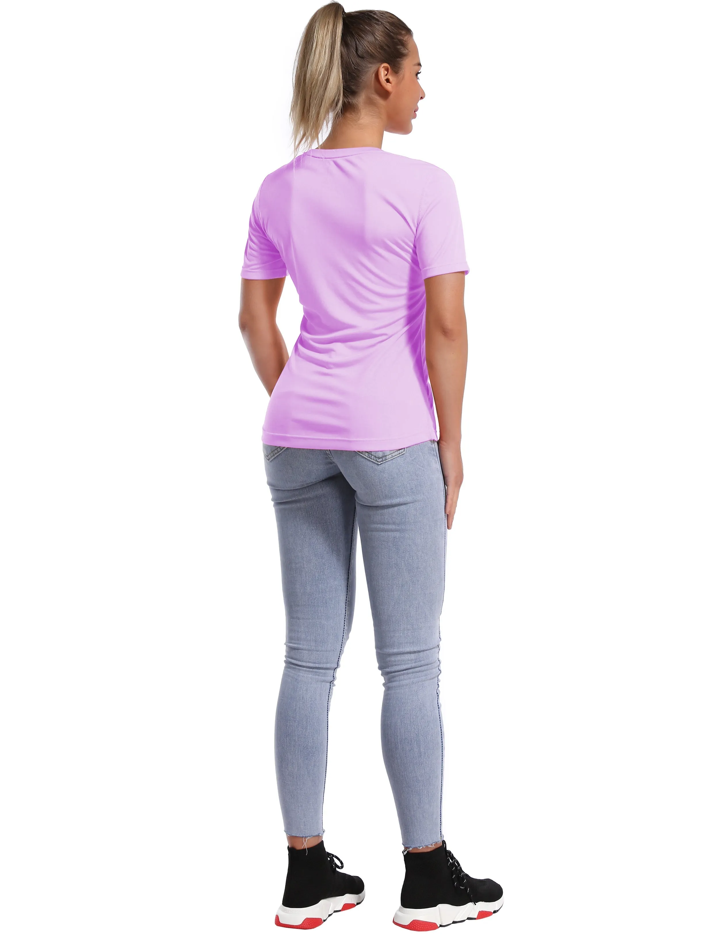 Short Sleeve Athletic Shirts purple_yogastudio