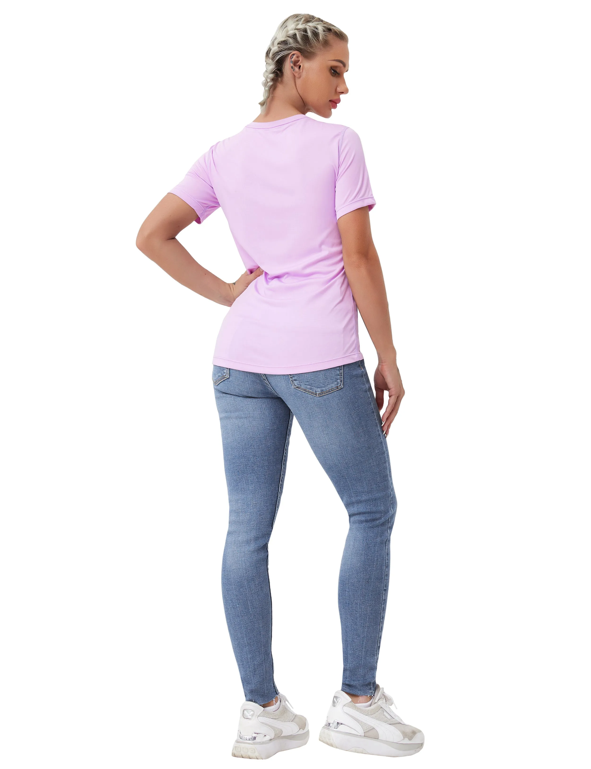 Short Sleeve Athletic Shirts purple_yogastudio