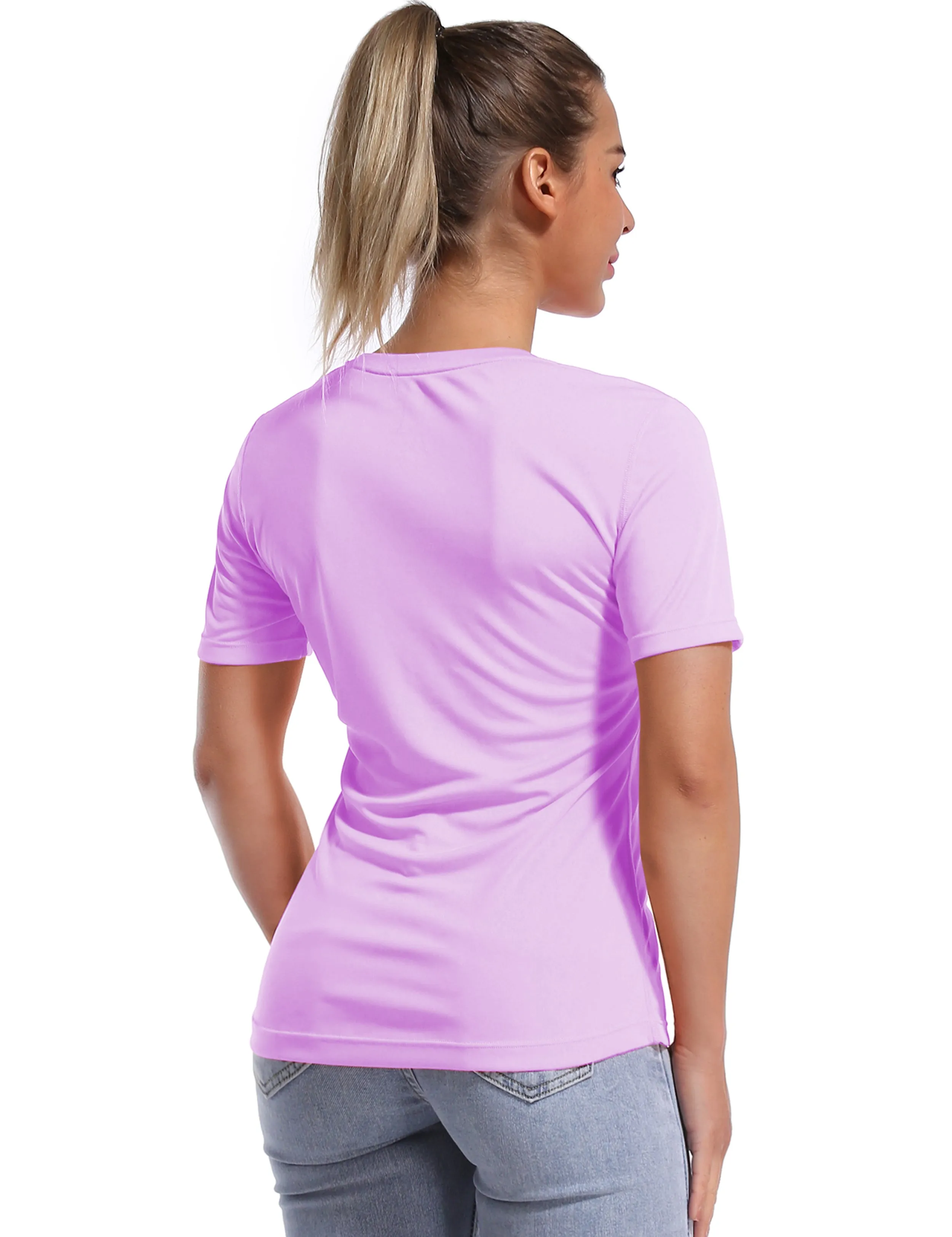 Short Sleeve Athletic Shirts purple_yogastudio